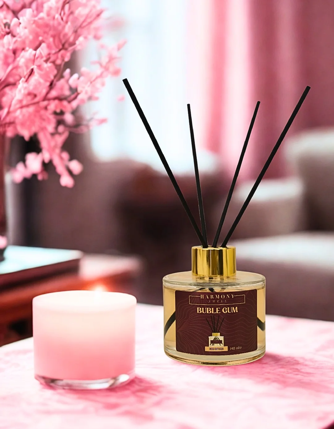 Bubble-gum-Kokulu-Reed-Diffuser-140-ml Bubble Gum Kokulu Reed Diffuser - Görsel 1